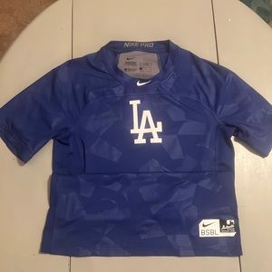 Nike Pro Hypercool LA Dodgers Fitted shirt baseball authentic Navy Blue